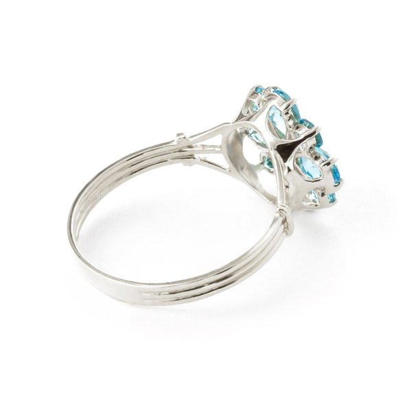 14K. SOLID GOLD RING WITH NATURAL BLUE TOPAZ - Picture 4 of 8